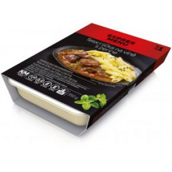 Telecí líčka na víně, penne, 350g