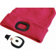 Čepice s čelovkou 4x45lm, USB nabíjení, růžová, univerzální velikost